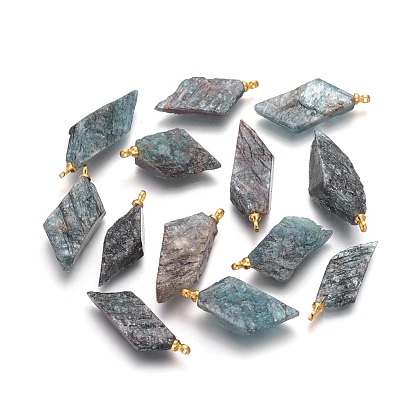 Natural Kyanite/Cyanite/Disthene Pendants, with Golden Tone Brass Findings, Nuggets