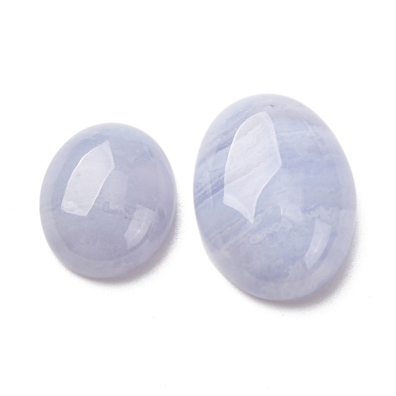 Натуральный голубой агат шнурка кабошоны, овальные