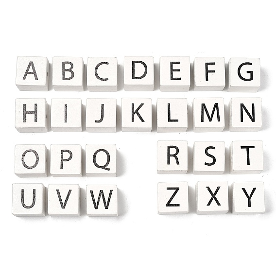 Древесина европейского бисера, бусины с большим отверстием, куб с письмом