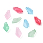 Transparent Spray Painted Glass Pendants, Quadrilateral