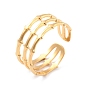 Ion Plating(IP) 304 Stainless Steel Bamboo Shape Open Cuff Ring for Women