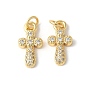 Подвески-крестики из латуни с микропаве и прозрачным кубическим цирконием
