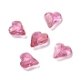 Crackle Moonlight Style Glass Rhinestone Cabochons, Pointed Back, Heart