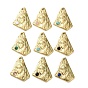 PVD Vacuum Plating 316 Stainless Steel Pendants, with Gemstone, Triangle, Real 18K Gold Plated