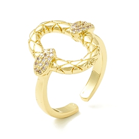 Clear Cubic Zirconia Oval Open Cuff Ring for Women, Cadmium Free & Lead Free