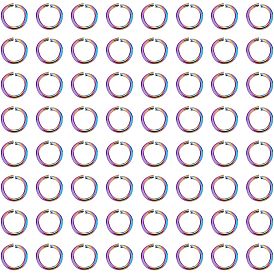 100Ионное покрытие (IP) радужного цвета 304 Открытые соединительные кольца из нержавеющей стали, круглые кольца