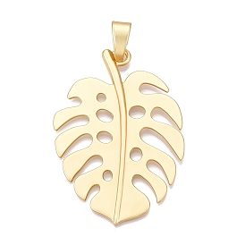 Leaf Rack Plating Alloy Big Pendants, Lead Free & Nickel Free & Cadmium Free