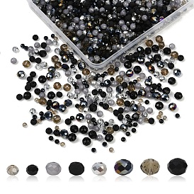 1050шт 10 стиль стеклянные бусины, граненые, рондель