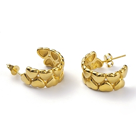 304 Stainless Steel Heart Stud Earrings for Women