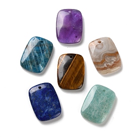 Natural Gemstone Pendants, Rectangle Charms