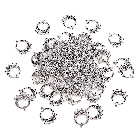 Тибетский стиль компоненты сплава люстра, плоско-круглые, без свинца