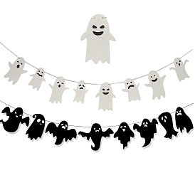 Bannière et banderole fantôme en tissu, pour la décoration festive et de fête sur le thème d'Halloween