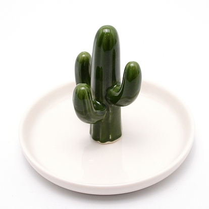 Porte-bague en porcelaine cactus, plateau de bijoux, pour contenir de petits bijoux, Anneaux, , Des boucles d'oreilles, Bracelets, bibelot, pour les femmes filles cadeau d'anniversaire