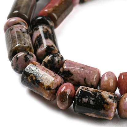 Natural Rhodonite Beads Strands, with Rondelle Beads, Column