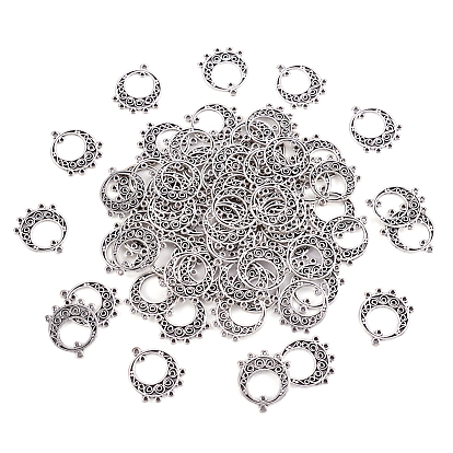 Тибетский стиль компоненты сплава люстра, плоско-круглые, без свинца