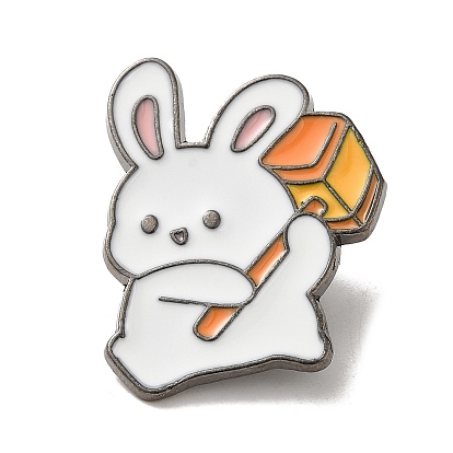 Rabbit/Bear/Panda Animal Enamel Pins, Gunmetal Plated Alloy Badge for Backpack Clothes