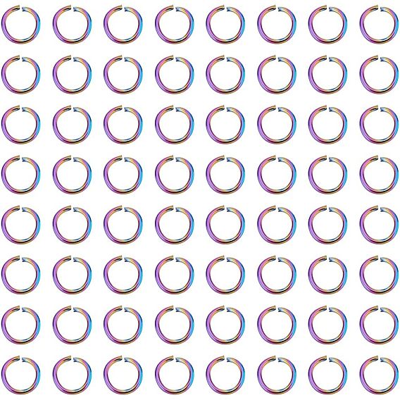 100Ионное покрытие (IP) радужного цвета 304 Открытые соединительные кольца из нержавеющей стали, круглые кольца