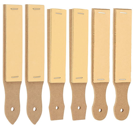 6 piezas 3 estilos de lima de papel de lija con lápiz de madera tabla de lija, para boceto, Rectángulo