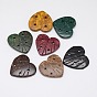 Carving Heart Coconut Buttons 4 Holes Sewing Buttons Scrapbooking, 29x29x3~5mm, Hole: 2mm