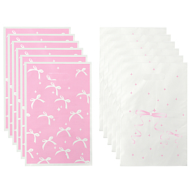 Матовые пластиковые упаковочные пакеты с прорезанной ручкой, прямоугольник с бантом