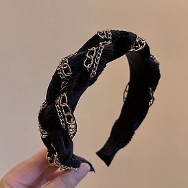Cloth Curb Chain Hair Bands, Hair Accessories for Women or Girls