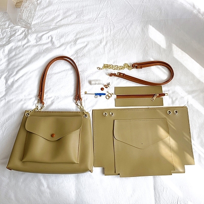 DIY PU Leather Lady Bag Making Kits, Shoulder Bags Kit for Beginners