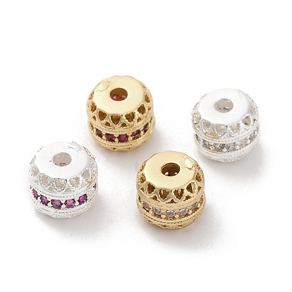 Латунные микро проложить кубического циркония бусы, долговечный, круглые