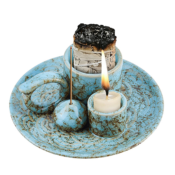 Porcelain Incense Burners Holder, Buddhism Aromatherapy Furnace Home Decor, Tea Cup Shape