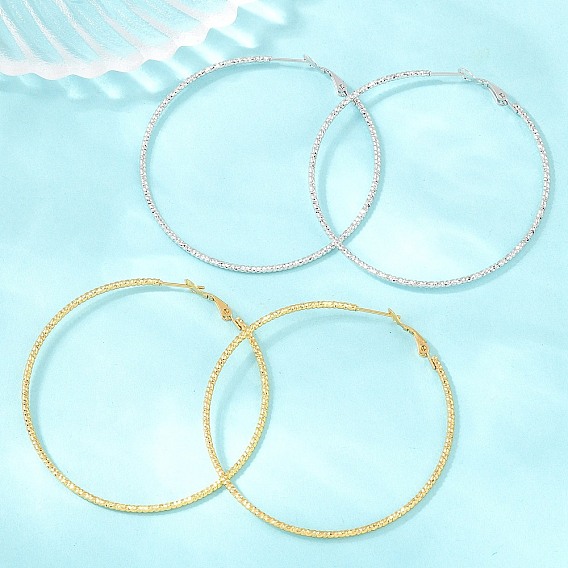 304 Stainless Steel Big Hoop Earrings with 316 Surgical Stainless Steel Pins for Women, PVD Vacuum Plating