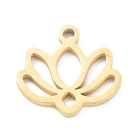 304 Stainless Steel Flower Lotus Charms