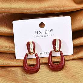 Серьги-гвоздики из латуни, с 925 штырями стерлингового серебра, овальные