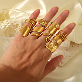 Геометрические 304 открытые манжетные кольца из нержавеющей стали с неровной формой, высококачественные