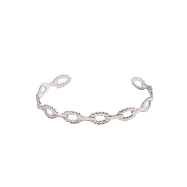 304 из нержавеющей стали манжеты браслеты, Twist овальные