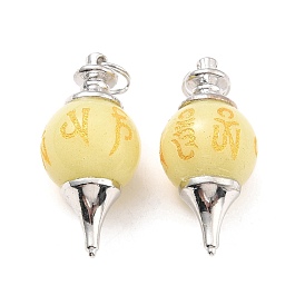 Synthetic Luminous Stone Pendants, with Alloy Findings, Cone