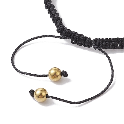 Bracelet de perles tressées en acrylique et alliage sur le thème du sport, bracelet réglable en fil de nylon