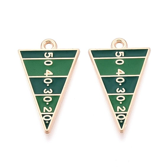Подвески из эмали и сплава, Треугольник с разметкой футбольного поля., золотые
