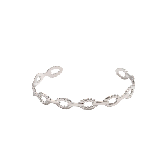 304 из нержавеющей стали манжеты браслеты, Twist овальные