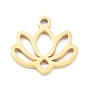 304 Stainless Steel Flower Lotus Charms