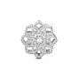 TINYSAND 925 Sterling Silver Lovely Glittering Daisy European Beads, with Cubic Zirconia, 13.13x13.04x9.64mm, Hole: 4.57mm