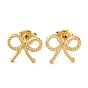 Ion Plating(IP) 304 Stainless Steel Stud Earrings, Bowknot