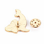 Alloy Enamel Brooches, Enamel Pins, with Brass Butterfly Clutches, Whale Shape, Cadmium Free & Nickel Free & Lead Free, Light Gold