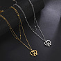 304 Stainless Steel Pendant Double Layer Necklaces, Female Symbol