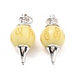 Synthetic Luminous Stone Pendants, with Alloy Findings, Cone