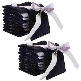 Прямоугольная плюшевая сумка, мешочек для ювелирных изделий на шнурке, для хранения ювелирной подарочной упаковки