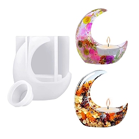 DIY Silicone Candle Holders Molds, Resin Casting Molds, 3D Crescent Moon