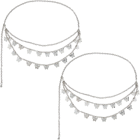 2 шт. железная витая цепочка с бабочкой и кисточкой на талию для женщин