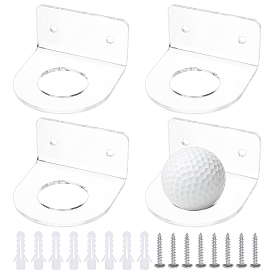 2шт. акриловый настенный держатель для мячей для гольфа, с винтами и заглушками