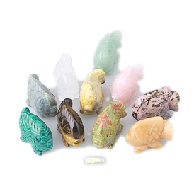 Figuras de peces talladas con piedras preciosas naturales y sintéticas, Para el escritorio de la oficina en casa adorno de feng shui