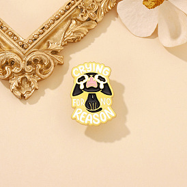 Cute Cat Enamel Pin with Alphabet Accessories and Tears - 15 Characters or Less