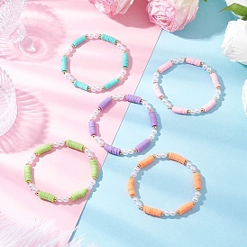 Браслеты из бисера ручной работы из полимерной глины, с абс пластмассовыми жемчужными бисером